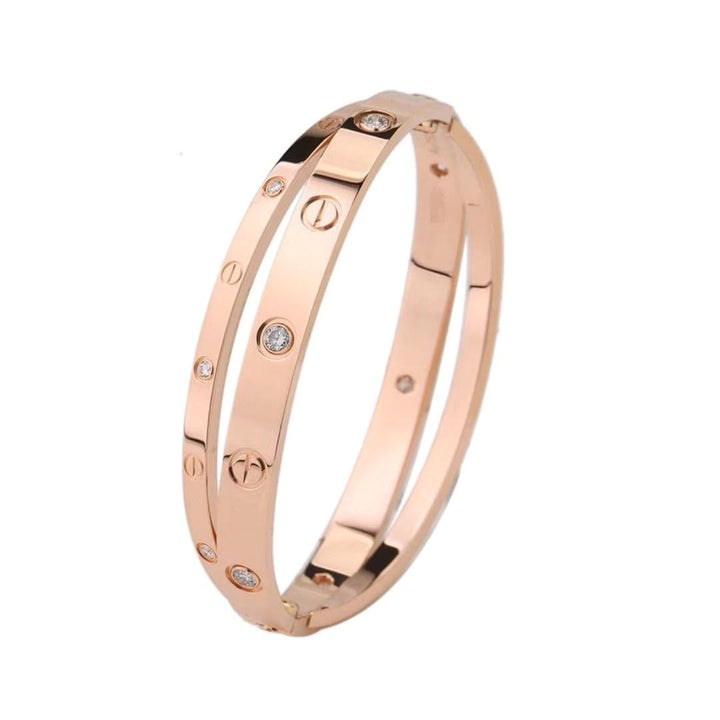 Cartier Limited Edition Rose Gold Diamond Love Bracelet Size 16