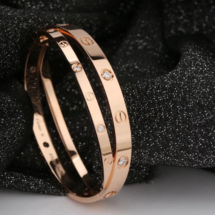 Cartier Limited Edition Rose Gold Diamond Love Bracelet Size 16