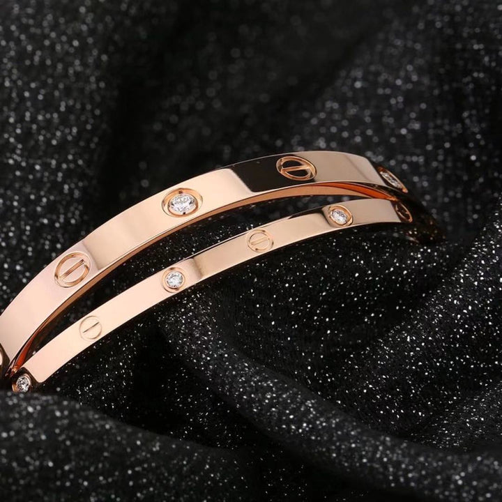 Cartier Limited Edition Rose Gold Diamond Love Bracelet Size 16