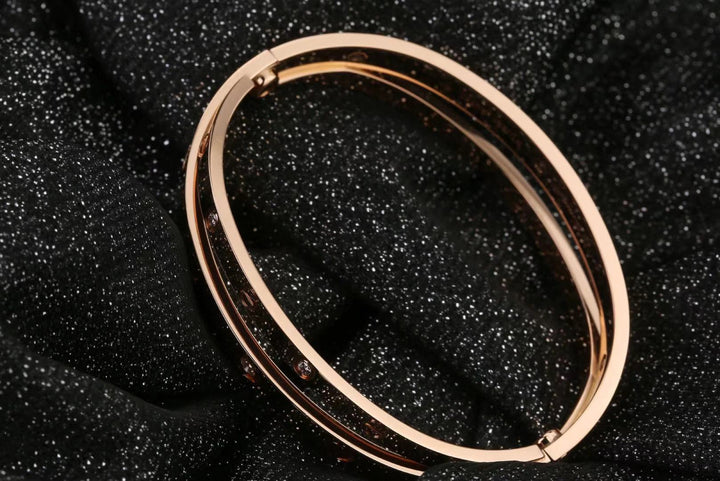 Cartier Limited Edition Rose Gold Diamond Love Bracelet Size 16