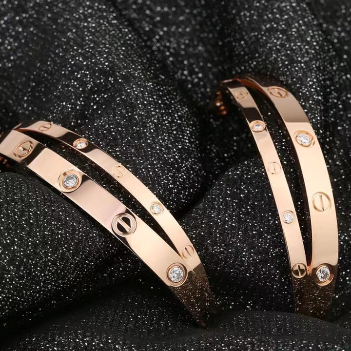 Cartier Limited Edition Rose Gold Diamond Love Bracelet Size 16