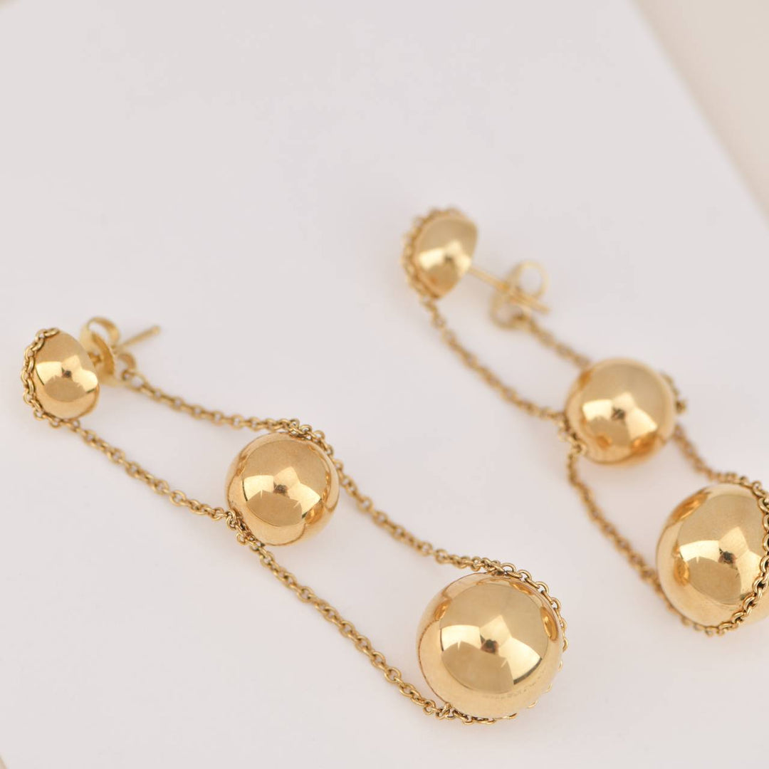 Preowned Tiffany City HardWear Gold Drop Yellow Gold Earrings