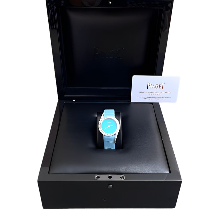 Piaget Limelight Gala Turquoise Dial Diamond Turquoise Leather Strap Women's Watch G0A43161