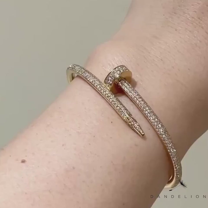 Second Hand Cartier Juste Un Clou Pave Diamond 18k Yellow Gold Bracelet Size 16