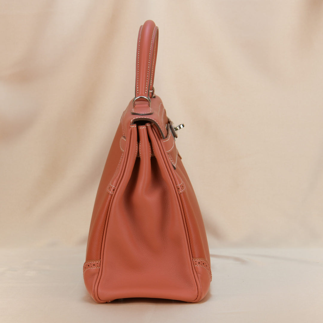 Preowned Hermès Kelly 32 Ghillies Leather Handbag