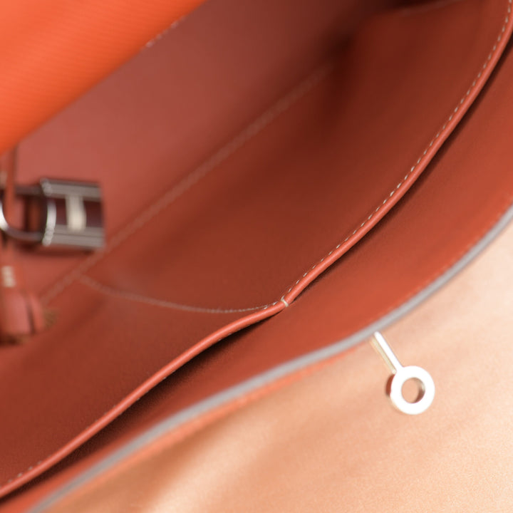 Hermès Kelly 32 Ghillies Retourne Swift Leather with Palladium Hardware