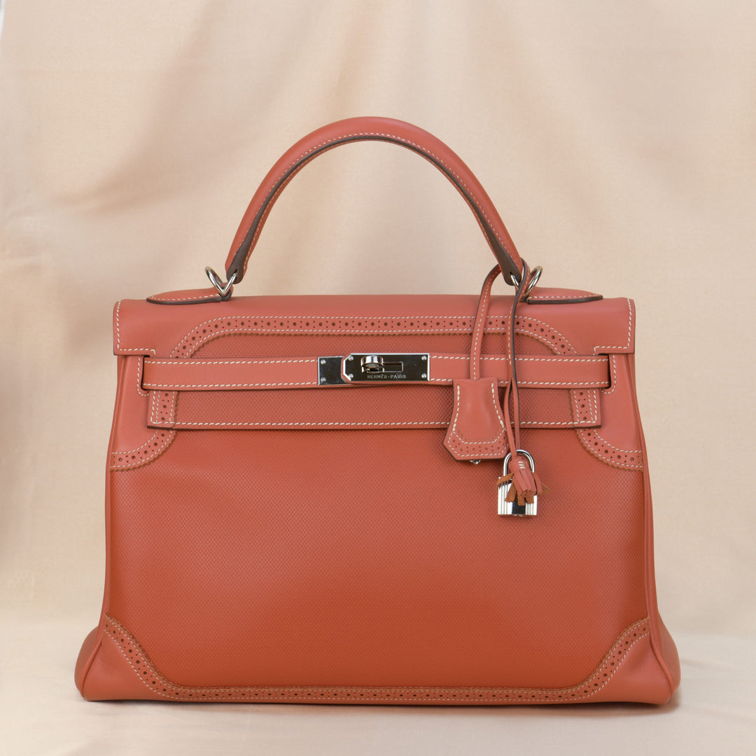 Preloved Hermès Kelly 32 Ghillies Retourne Swift Leather Handbag