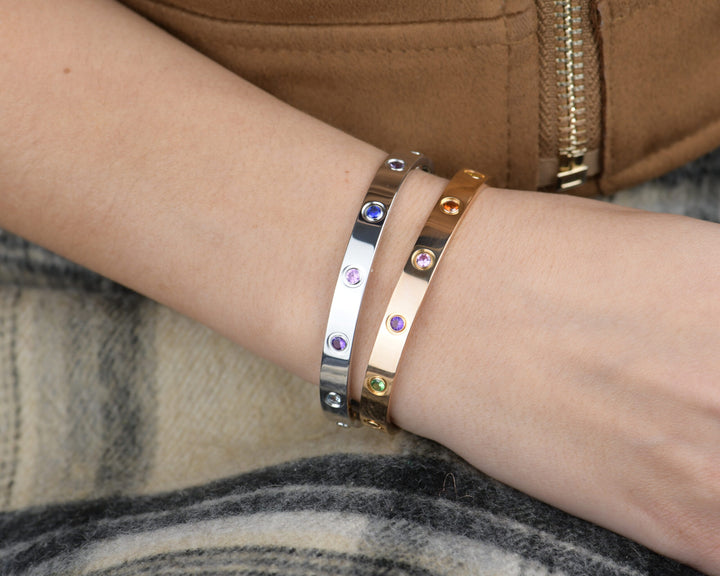 Preowned Preloved Cartier Love Bracelet Rainbow 18K White Gold