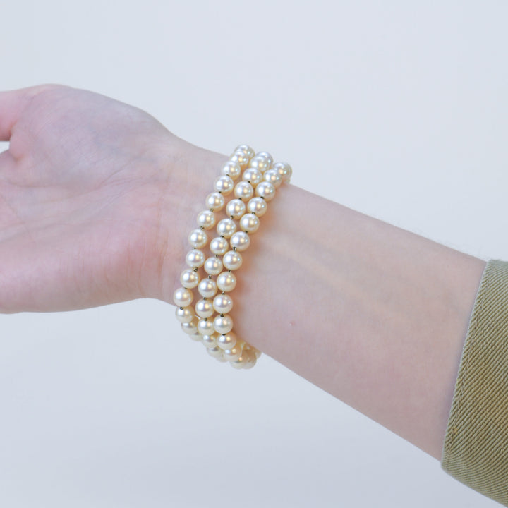Used Cultured Pearl Diamond 18K White Gold Bracelet