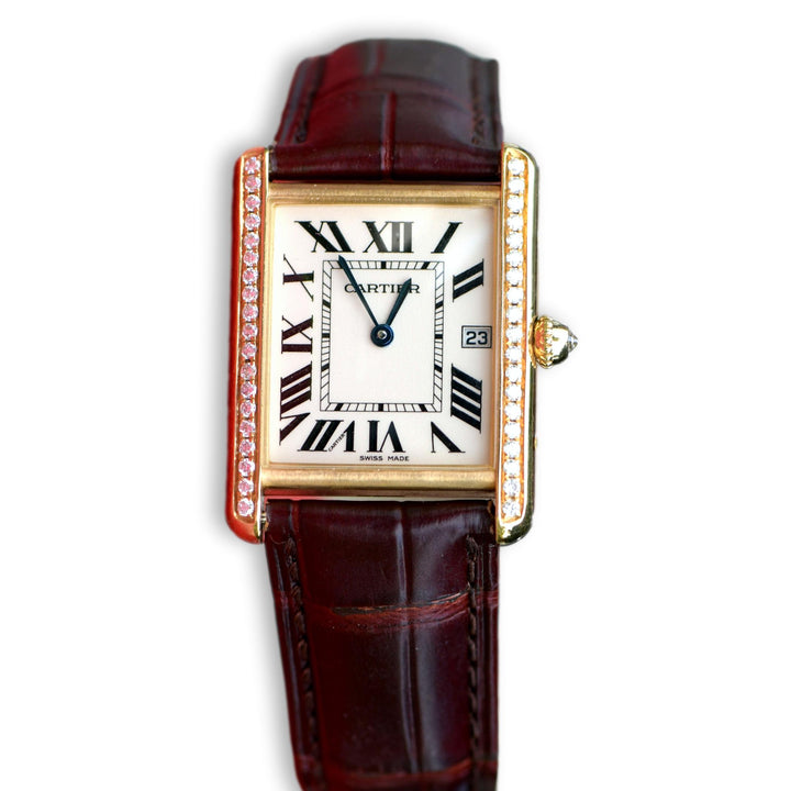 Cartier Tank Louis 18k Yellow Gold Leather Strap Watch W1529756