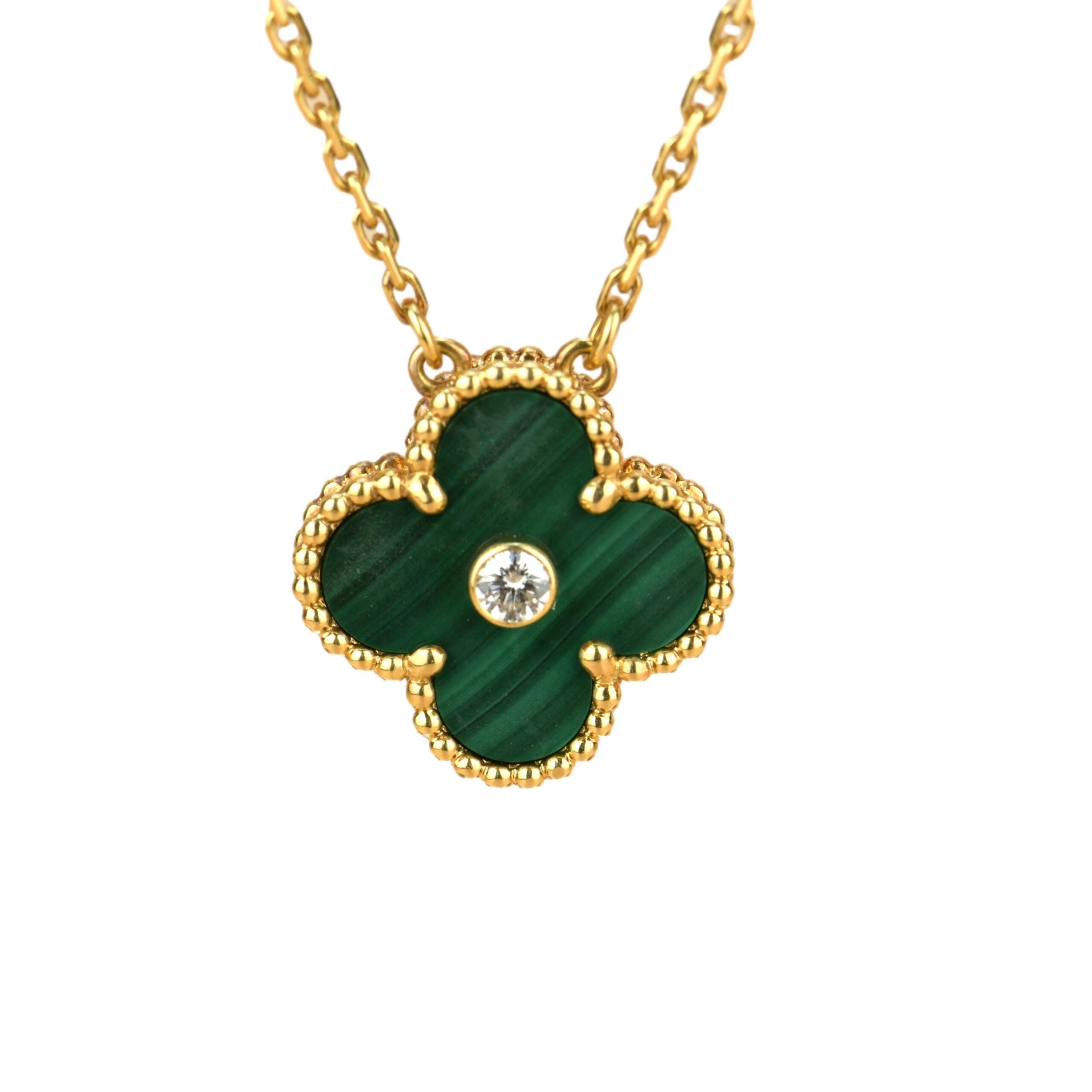 VAN CLEEF ARPELS Vintage Alhambra 2013 Diamond Malachite