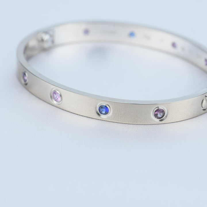 Preloved Cartier Love Bracelet Rainbow 18K White Gold