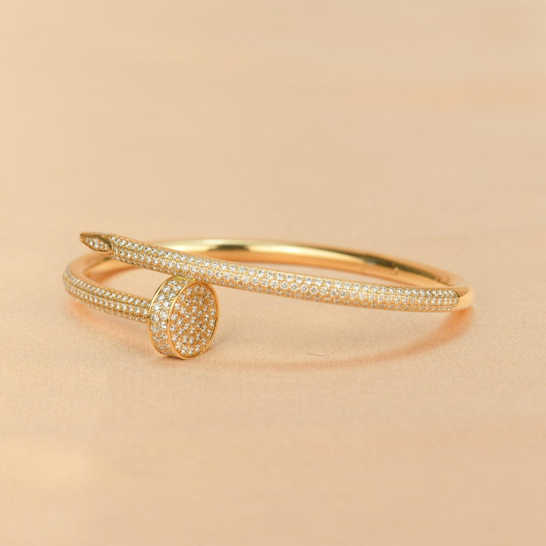 Second Hand Cartier Juste Un Clou Pave Diamond 18k Gold Bracelet