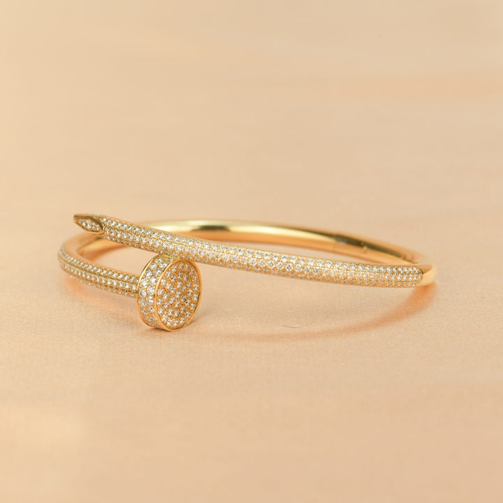 Second Hand Cartier Juste Un Clou Pave Diamond 18k Gold Bracelet