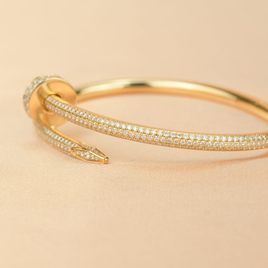 Second Hand Cartier Juste Un Clou Pave Diamond Gold Bracelet