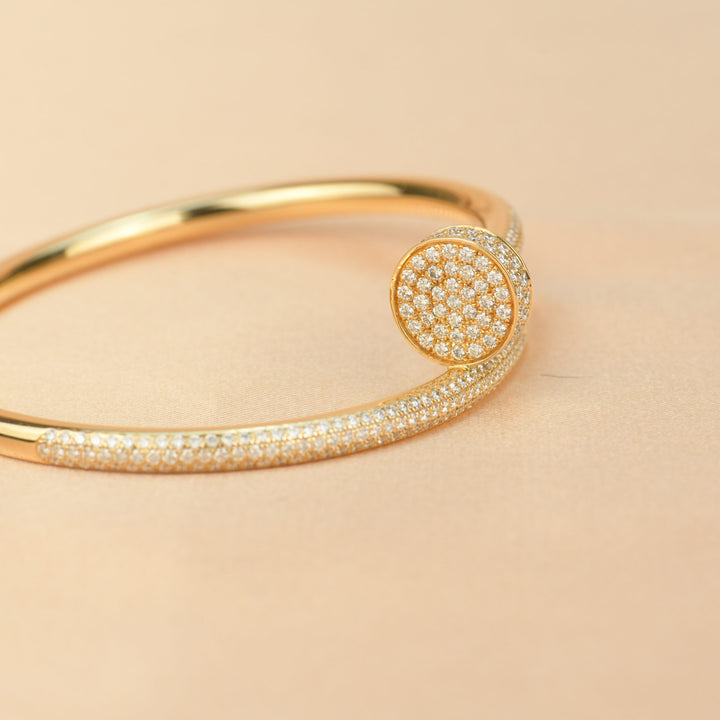 Preloved Cartier Juste Un Clou Pave Diamond Gold Bracelet
