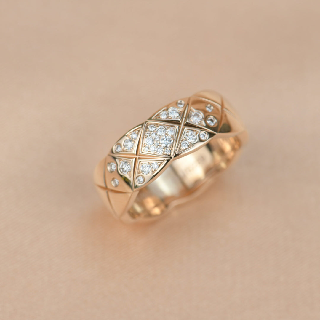 Second Hand Chanel Rose Gold Diamond Coco Crush Ring