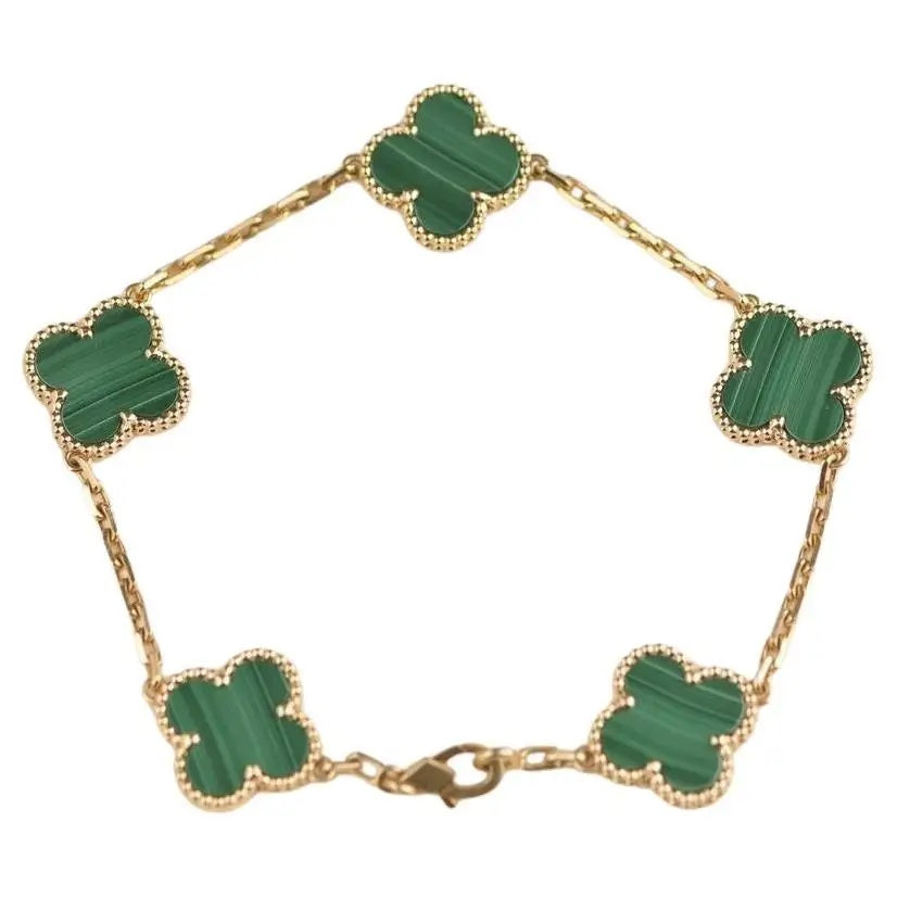 VAN CLEEF & ARPELS Vintage Alhambra Green Jade 18k Yellow Go