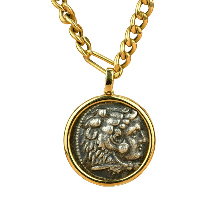 Preloved Ancient Coin 18K Yellow Gold Pendant Necklace