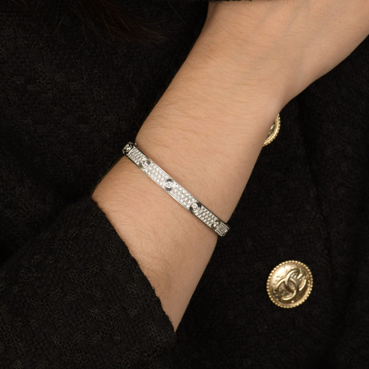 Preloved Cartier Love Diamond Pave White Gold Bracelet