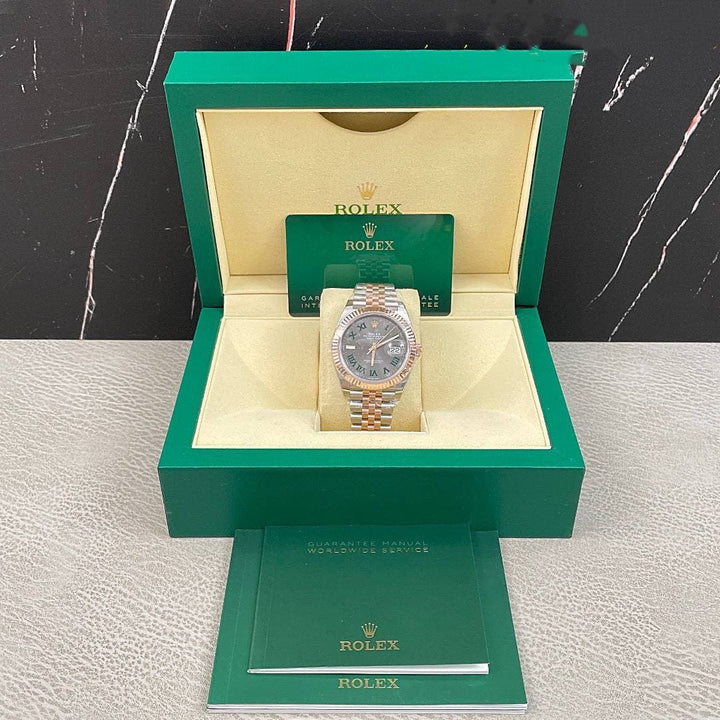 Pre-owned Rolex Datejust 41 Oyster Steel Rose Gold Men's Watch 126331-0016 original box
