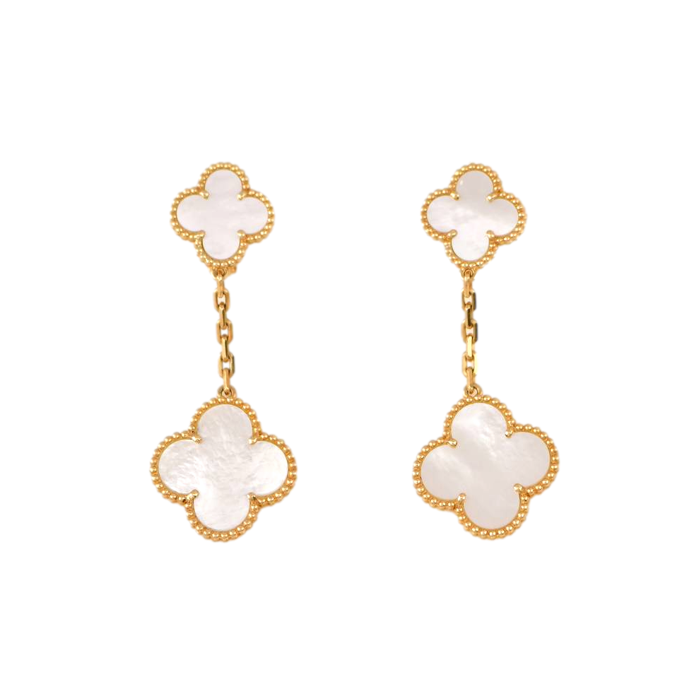 Magic yellow gold earrings with diamonds and pearl