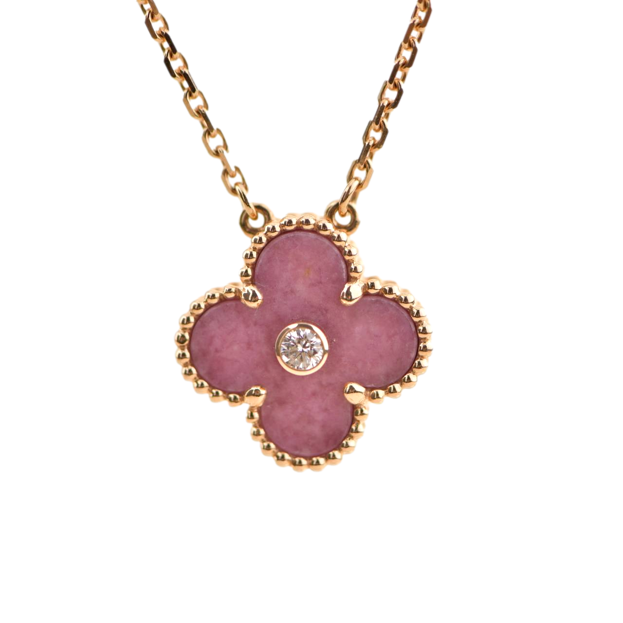 Van Cleef & Arpels Rhodonite Vintage Alhambra Diamond 2021 Holiday