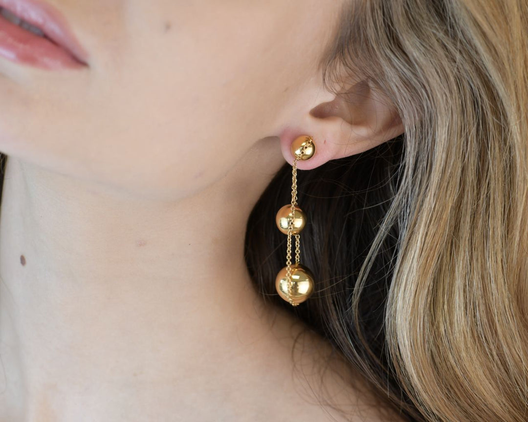 Preloved Tiffany City HardWear Gold Drop Yellow Gold Earrings
