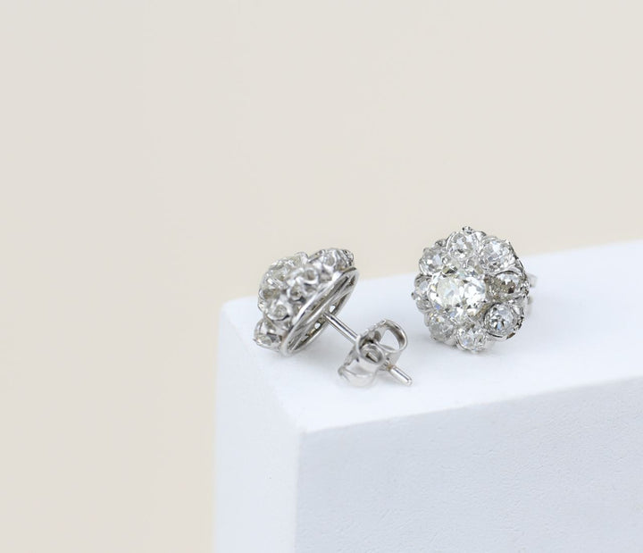Preowned Diamond Platinum Stud Earrings