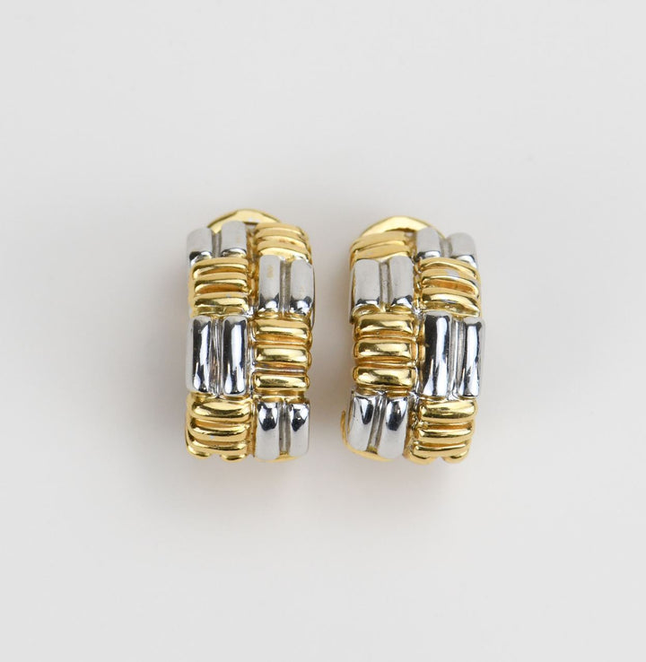 Preloved Boucheron Yellow White Gold Clip-on Earrings
