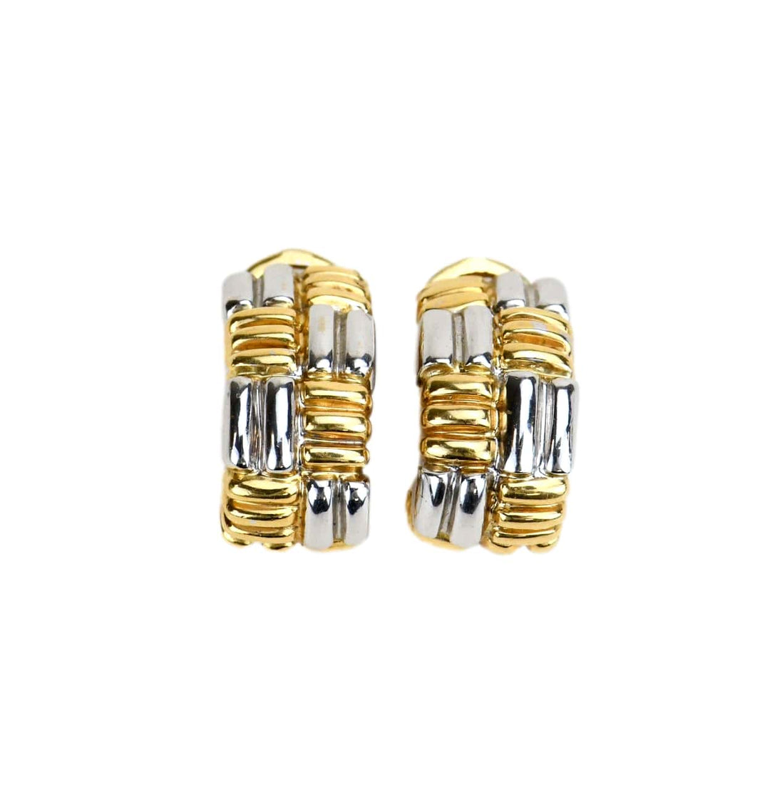 Preloved Boucheron Vintage Yellow and White Gold Clip-on Earrings