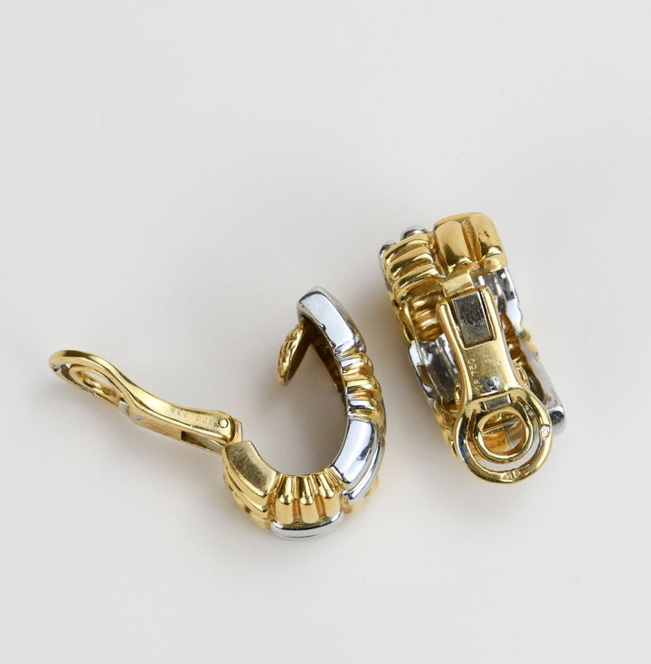 Second Hand Boucheron Vintage Yellow White Gold Clip-on Earrings