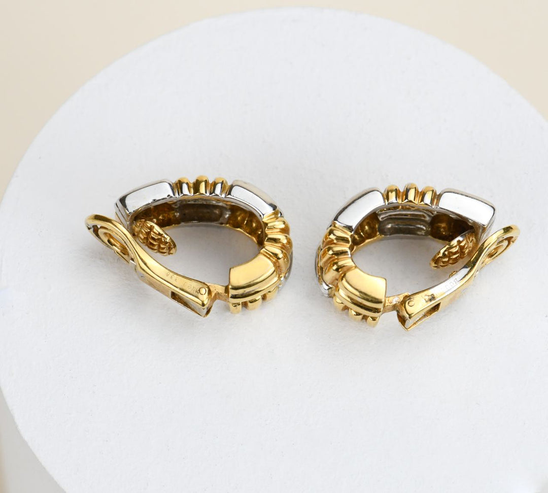 Preloved Boucheron Vintage Yellow White Gold Clip-on Earrings