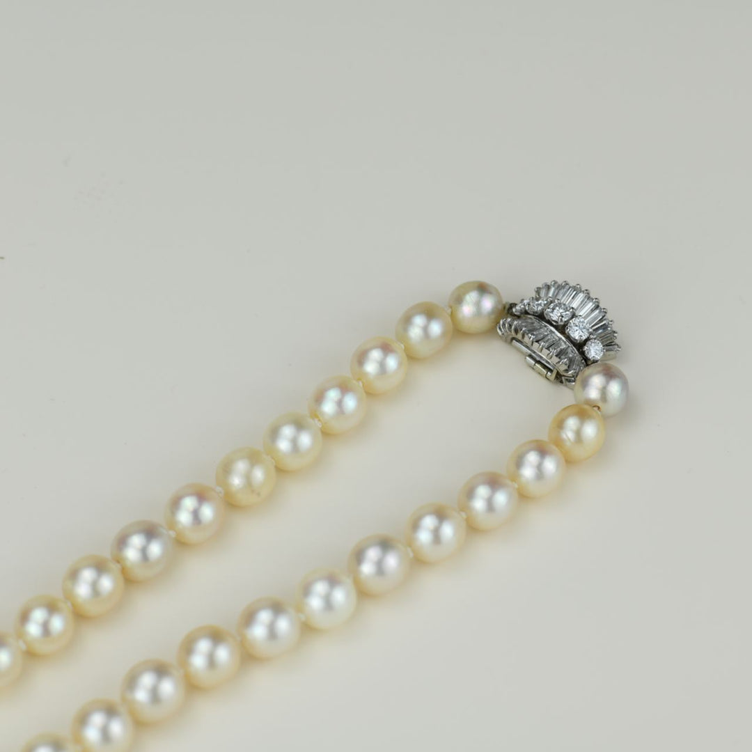 Preowned Boucheron Pearl Diamond Platinum Necklace