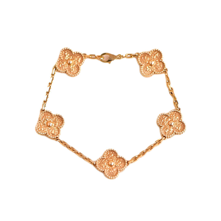 Van Cleef & Arpels Vintage Alhambra 5 Motifs Yellow Gold Bracelet