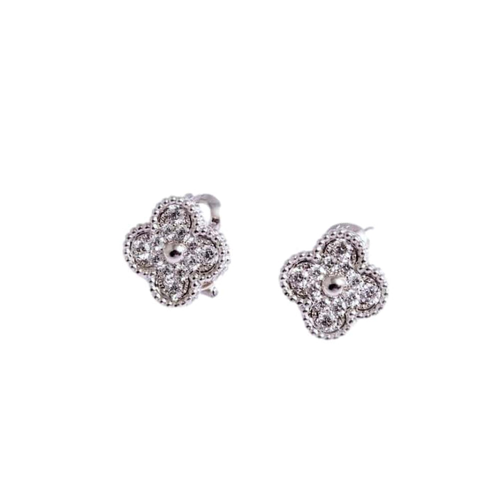 Van Cleef & Arpels Vintage Alhambra Diamond White Gold Earrings