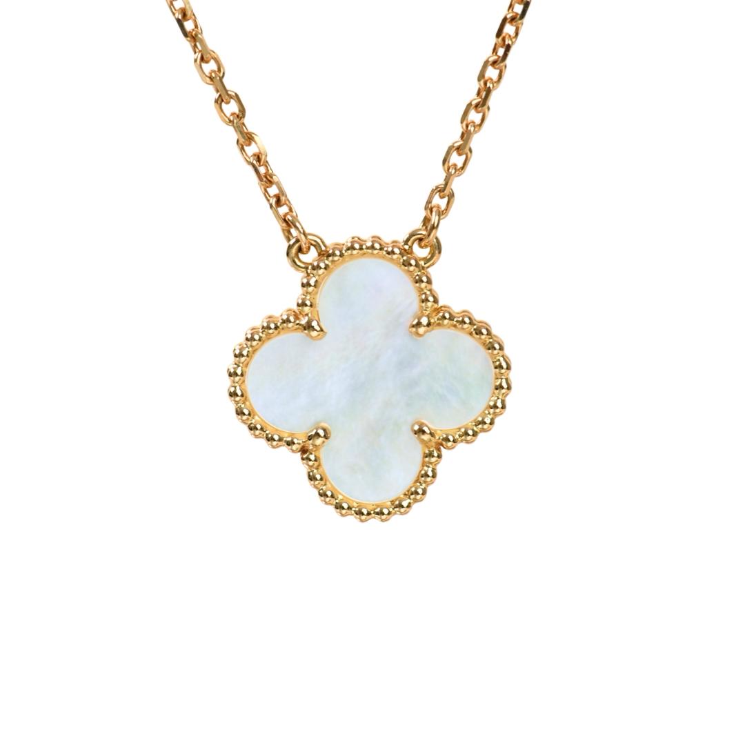 Van Cleef & Arpels Vintage Alhambra Mother of pearl 18K Yellow Gold Necklace