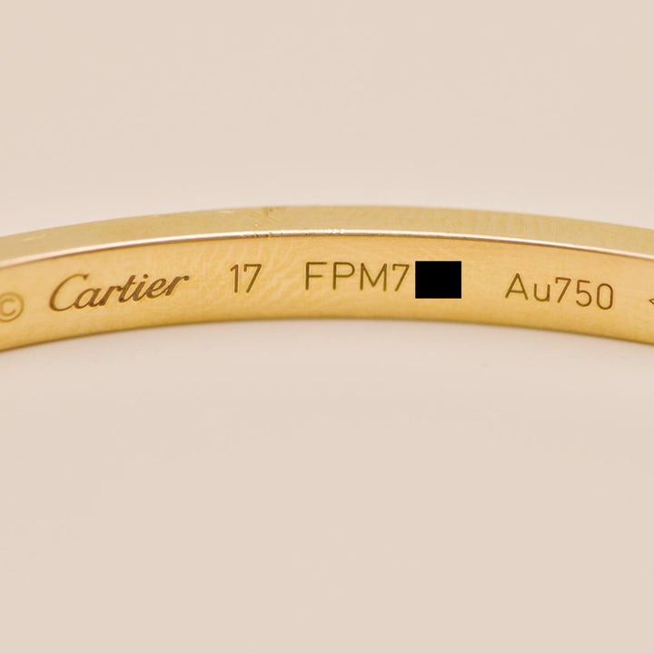 Cartier Love Bracelet Small Model 18K Yellow Gold Size 17