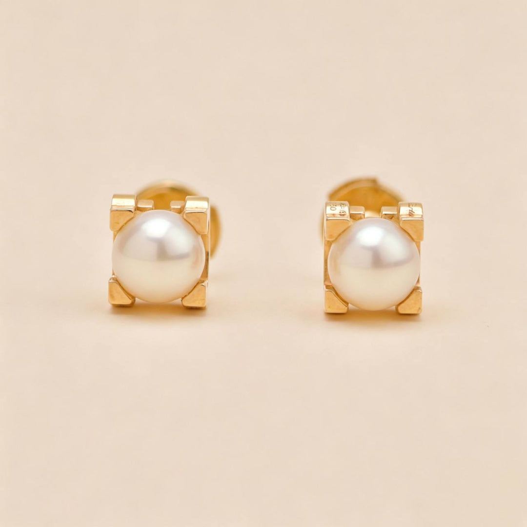 Cartier C de Cartier Akoya Pearl Earrings 18K Rose Gold