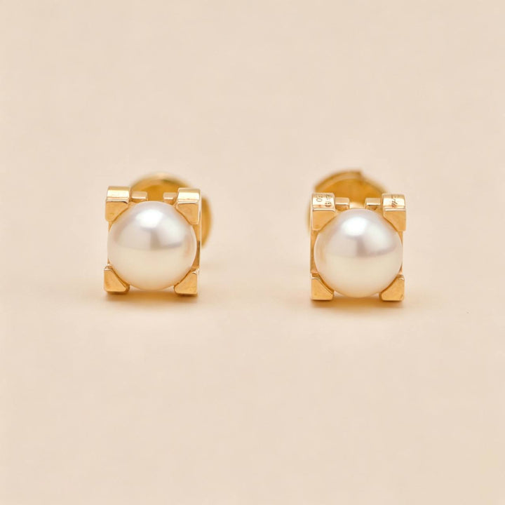 Cartier C de Cartier Akoya Pearl Earrings 18K Rose Gold