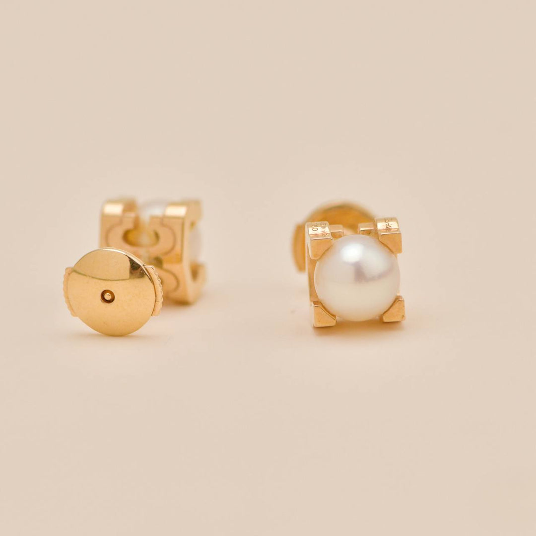 Cartier C de Cartier Akoya Pearl Earrings 18K Rose Gold