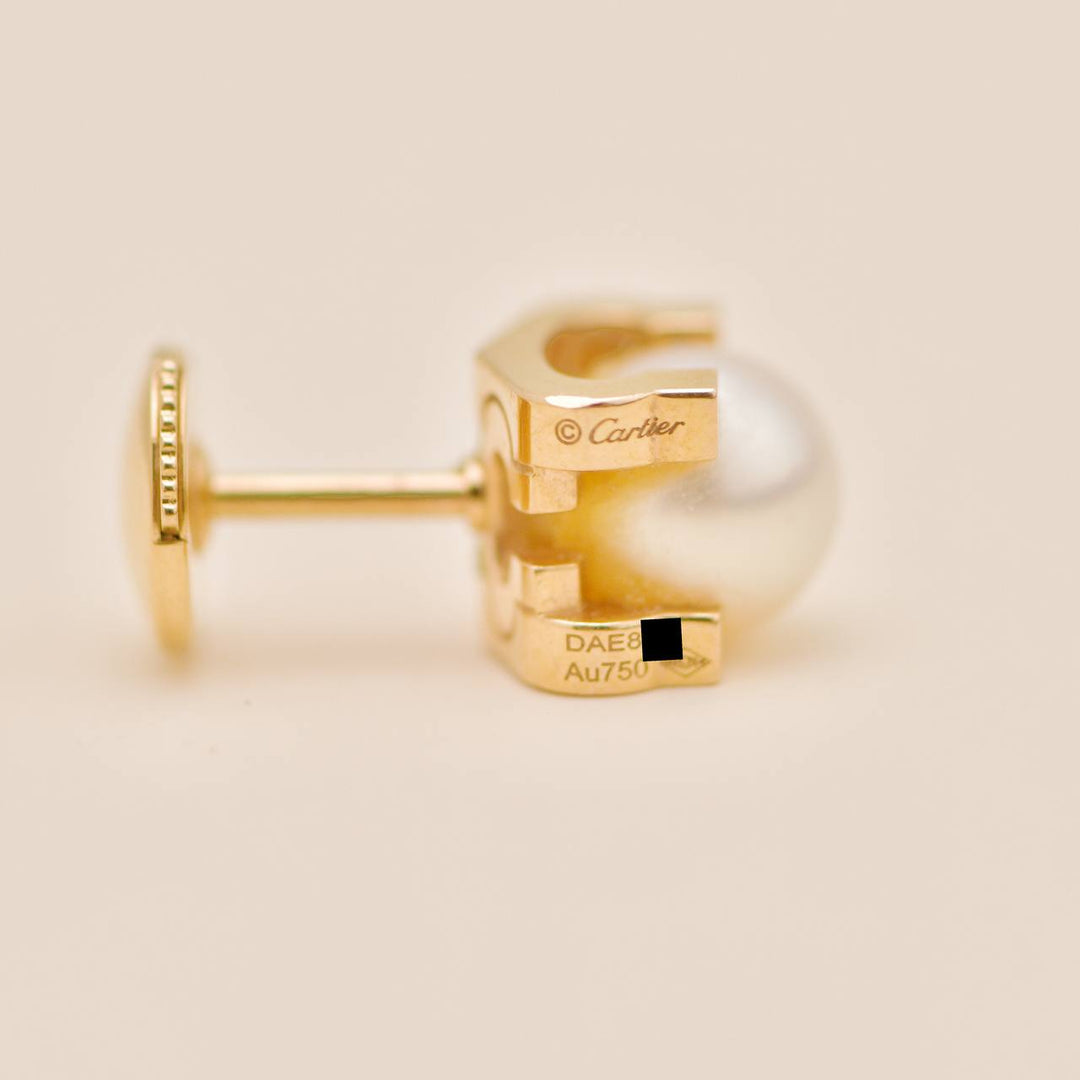 Cartier C de Cartier Akoya Pearl Earrings 18K Rose Gold