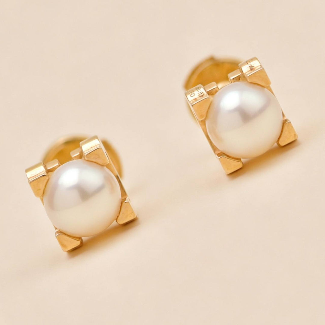 Cartier C de Cartier Akoya Pearl Earrings 18K Rose Gold