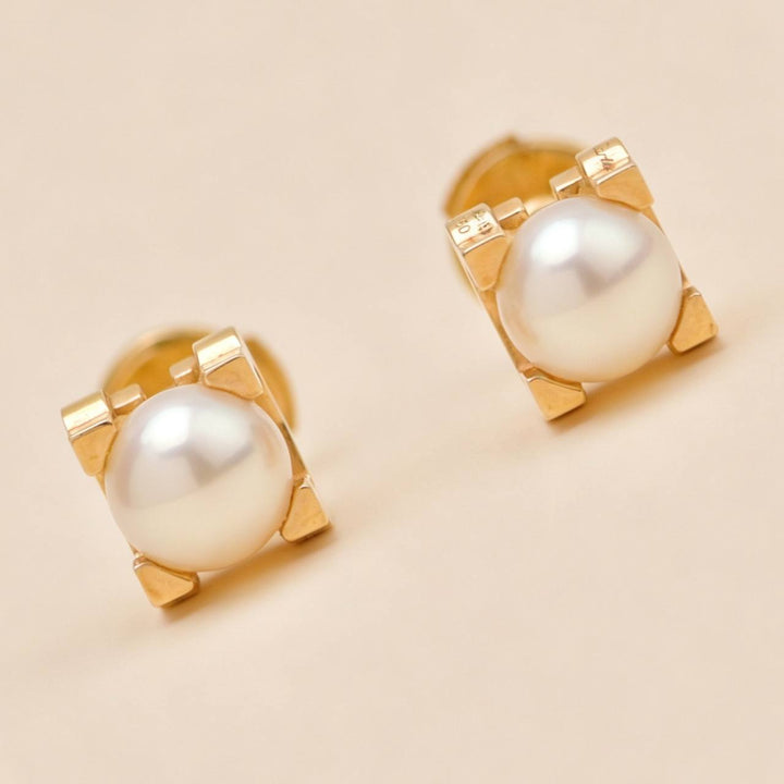 Cartier C de Cartier Akoya Pearl Earrings 18K Rose Gold