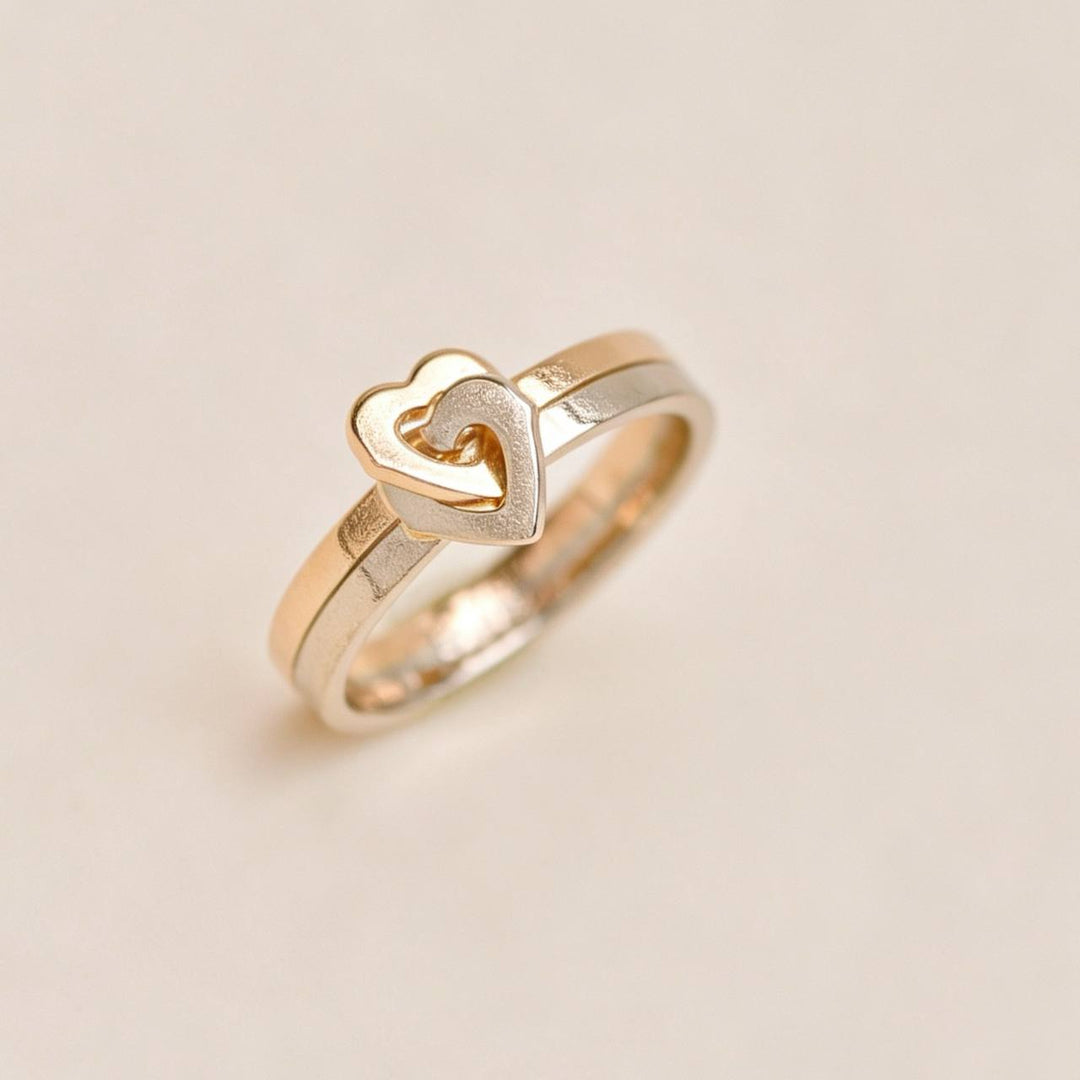 Authentic Preloved Cartier Double Heart Ring 18K White Rose Gold