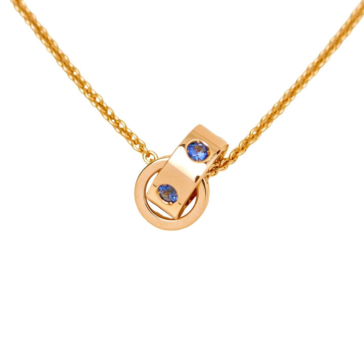Preloved Authentic Bvlgari Roman Sorbet Pendant Necklace Sapphire Tsavorite 18K Rose Gold