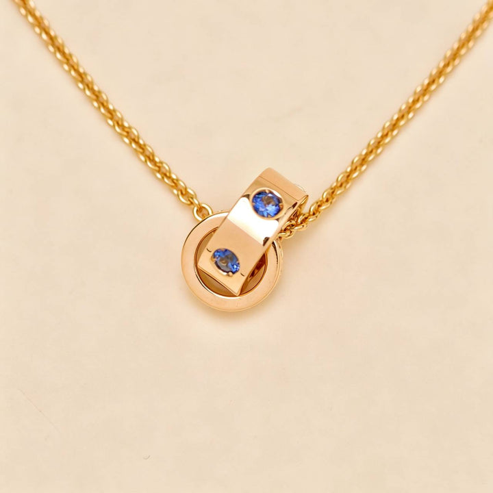 Authentic Bvlgari Roman Sorbet Pendant Necklace Sapphire Tsavorite 18K Rose Gold