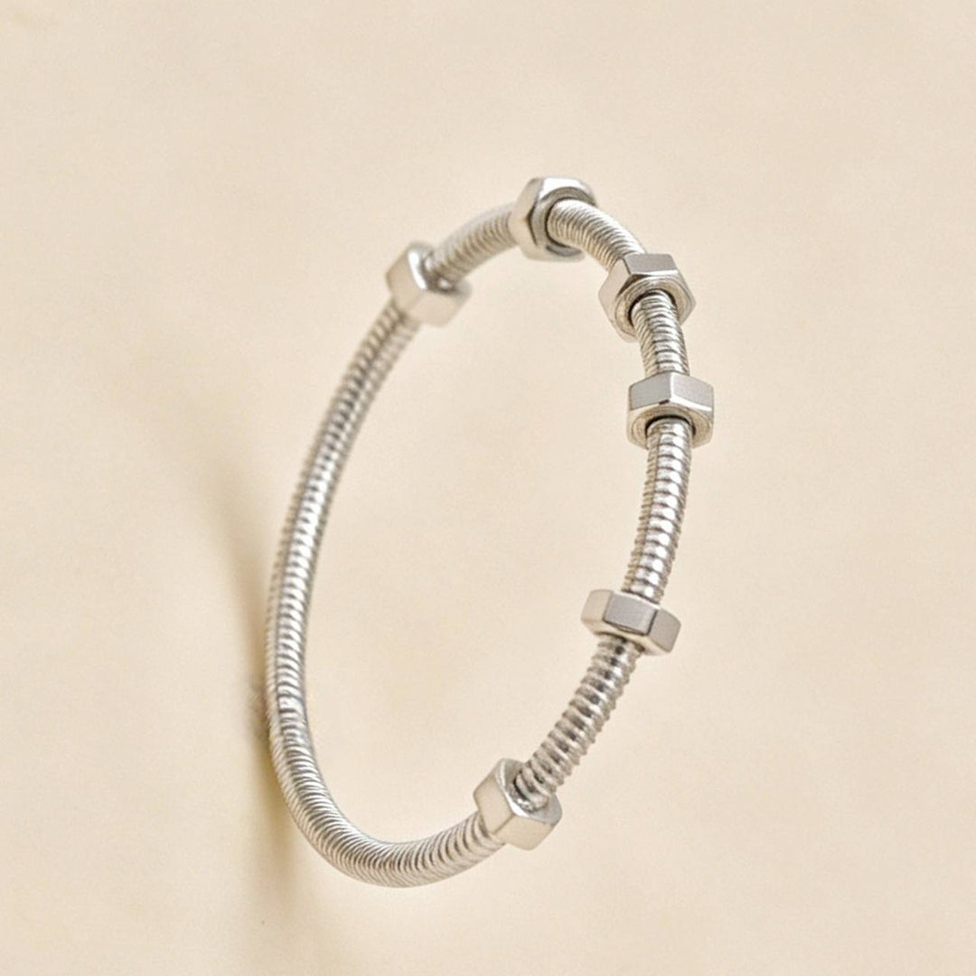 Second Hand Authentic Cartier Ecrou de Cartier Bracelet 18K White Gold Size 16