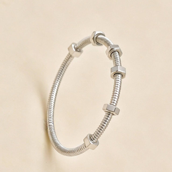 Second Hand Authentic Cartier Ecrou de Cartier Bracelet 18K White Gold Size 16