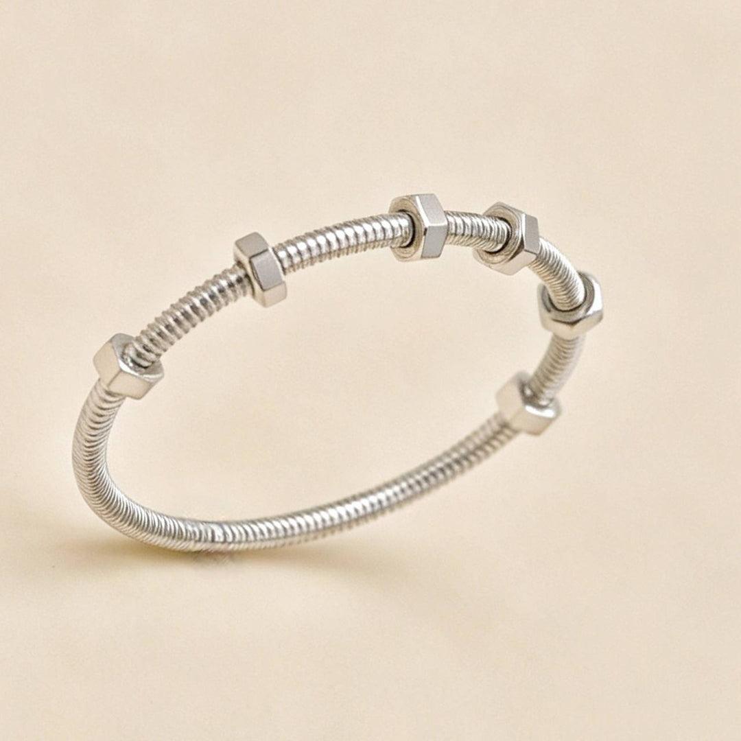 Used Authentic Cartier Ecrou de Cartier Bracelet 18K White Gold Size 16